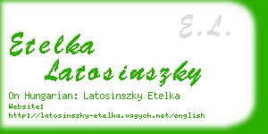 etelka latosinszky business card